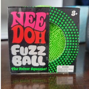 Schylling NeeDoh Fuzz Ball Neon Green Sensory Fidget Toy Stress Ball 25311HY NEW
